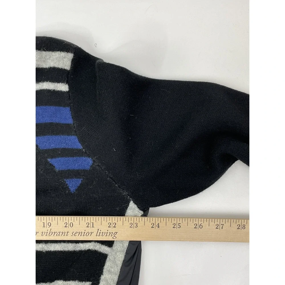 Banana Republic Sweater  Mens Large Black Blue Merino Wool Blend Pullover